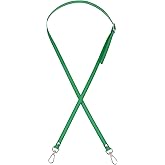 PATIKIL Leather Purse Strap Replacement 47 Inch, PU Adjustable Shoulder Crossbody Replacement Strap with Silver Hardware for Handbags Shoulder Bag, Green