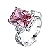 Swarovski Crystal Rings Sterling Silver For Women Pink White Gold Plated Size 8 Jewelry