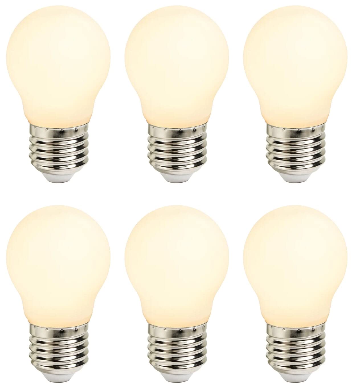 Nordlux Smart G45 Mini Globe Frosted LED Light Bulb, Dimmable, E27, 4.7W, 560 Lumens, Tuneable White 2200K-6500K, Alexa and Google with Separate Hub - 6 Pack