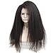 Italian Yaki Lace Human Hair Wigs For Black Women 150 Density Kinky Straight Lace Front Wigs Peruvian Yaki Wig Pre Plucked with Baby Hair Queen Plus Hair (14inch, 13x4 wig)