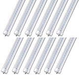 CNSUNWAY LIGHTING 8FT LED Bulb, 96" 45 Watts T8 Single Pin LED Tubes with Clean Cover, 4800LM Super Bright, 6000K Cool White, T8 T10 T12 Fluorescent Fixture Replacement(12-Pack)