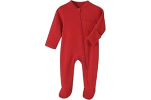 GLEAMING GRAIN Baby Kids Sleep and Play Baby Cotton Sleeper Zip Front Footed Pajamas 0-12 Month