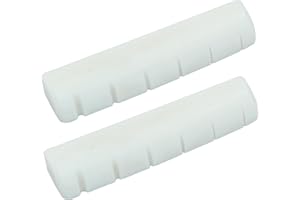 Hordion 42mm Guitar Bone Nut, 6 String Electric Guitar Nut Flat Bottom Pre-Slotted for Strat Tele Guitar (43 X 6 X 9mm 2 pack)
