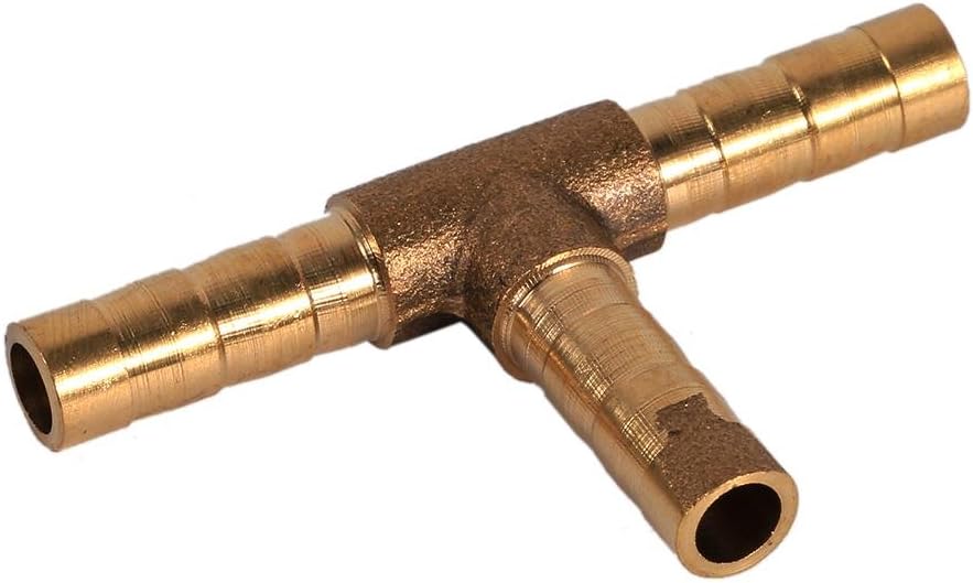 3 Way Hose Connector, Versatile 3-Way T-Piece Brass Hose Adapter for Fuel Air, Water, Gas, Oil (6mm Diameter) - Image 3