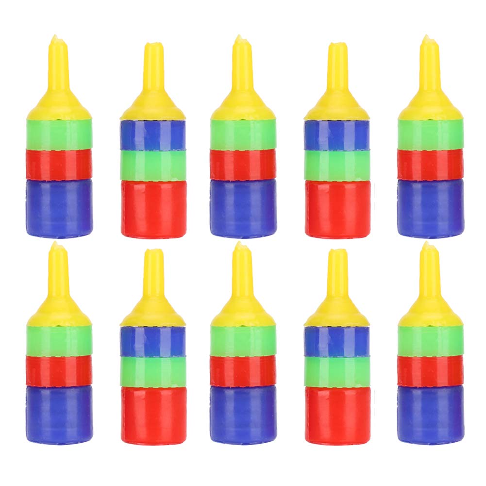 Atyhao Aquarium Air Stones, 10PCS Cylinder Bubble Diffuser for Fish Tank Pump with Colorful Striped Design Plastic Aeration Stone for Freshwater and Saltwater Aquariums
