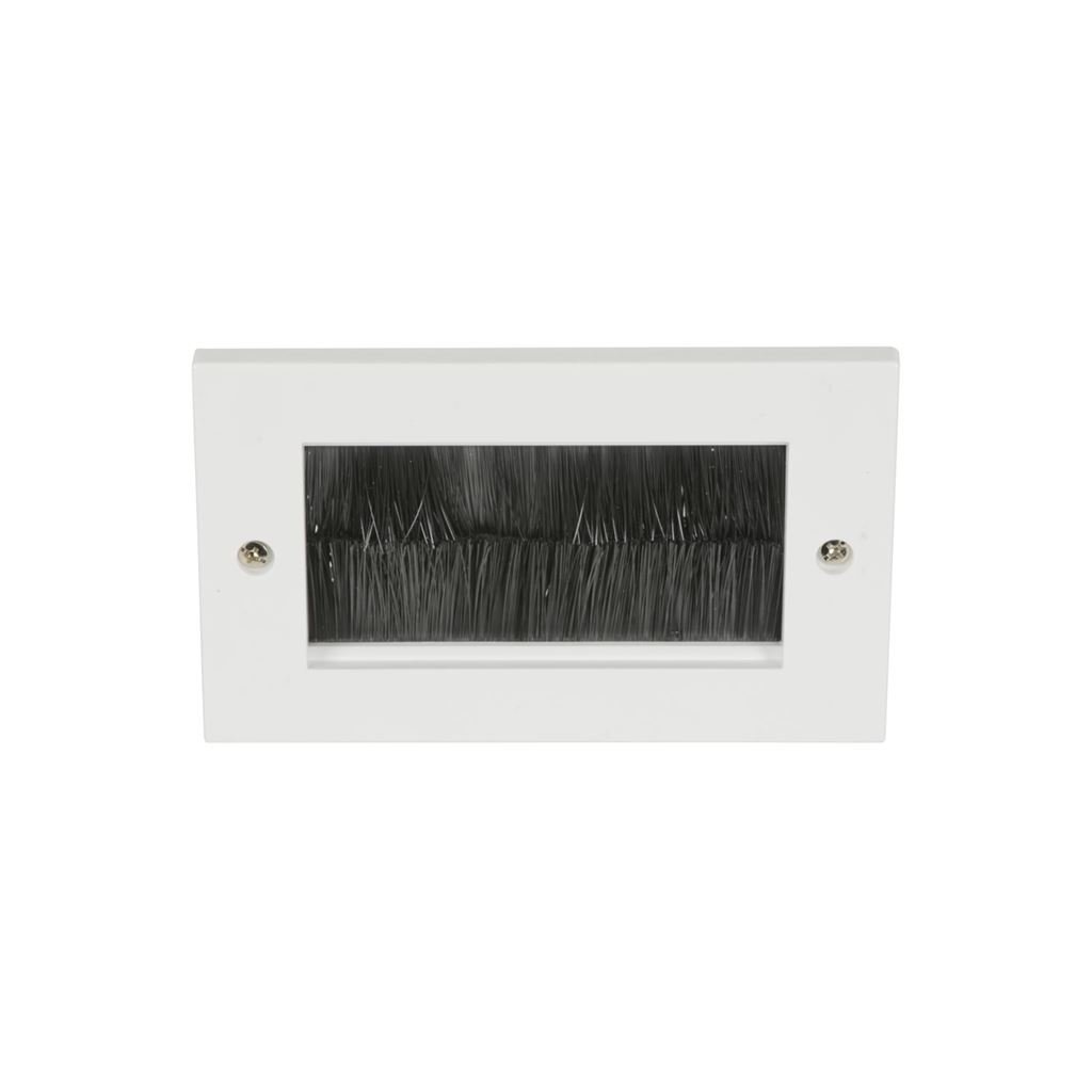AV:Link | Double Brushed Wallplate | Plastic White