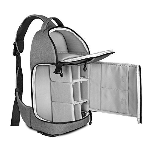 Zecti-Sling-Camera-Bag-for-DSLR-Camera-Canon-Nikon-Sony-Pentax-Olympus-and-etc-Gray