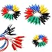 Glarks 120Pcs 28mm 35mm 45mm Alligator Clips Crocodile Electrical Test Clamps Jumper Helper with Protective Insulation Cover (Black, Red, Yellow, Blue, Green)