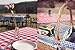 AB Volts Checkered Red & White Plastic Tablecloth - 54