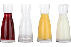 Lilys Home Individual Wine Decanters, Set of 4 Mini Wine Carafe.