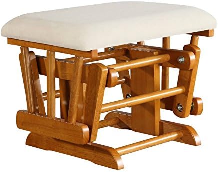 Dorel Upholstered Glider Ottoman (Beige/Honey)