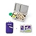 PlanetBox Shuttle Eco-Friendly Stainless Steel Bento Lunch Box with 2 Compartments for Adults and Kids - Purple Carry Bag with Lady Bug Magnets