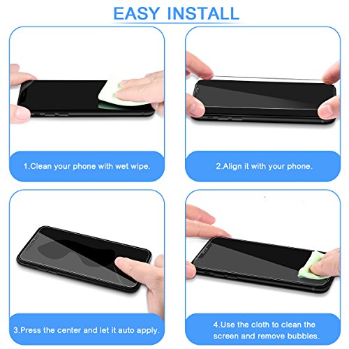 JACNITAD Compatible iPhone X Screen Protector,Tempered Glass Screen Protector Advanced Clarity Compatible Full Durable Screen Protector - Thumbnail 7
