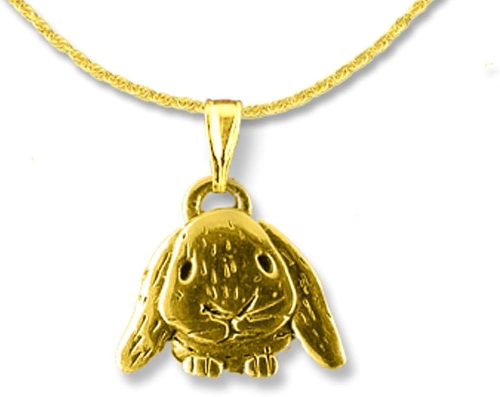 14K Solid Gold LopEared Rabbit Pendant Clothing