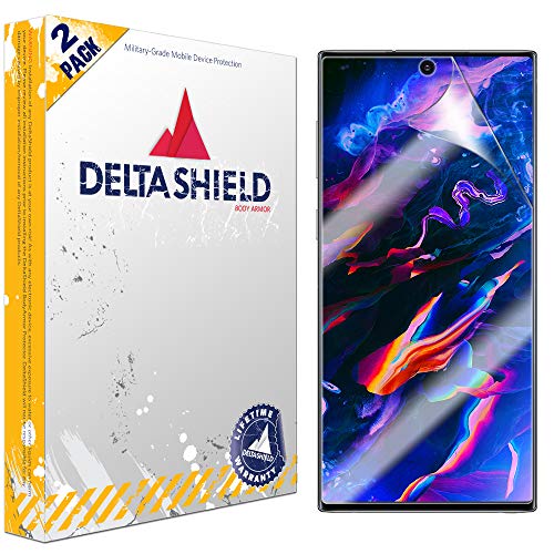 DeltaShield Screen Protector for Samsung Galaxy Note 10 (6.3 inch Display) (2-Pack) (Slim Design for Cases) BodyArmor Anti-Bubble Military-Grade Clear TPU Film