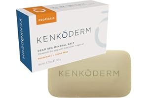 Kenkoderm Psoriasis Dead Sea Mud Soap with Argan Oil & Shea Butter, Natural Exfoliating Body & Face Cleanser for Sensitive Sk