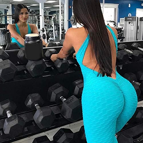 yagaga Women Yoga Leggings Jumpsuit Butt Push Up Pants Summer Backless Stretch Bodysuit