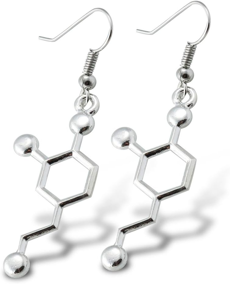 UM Jewellery Cool Science Chemistry Molecule Earrings Alloy,Silver Tone