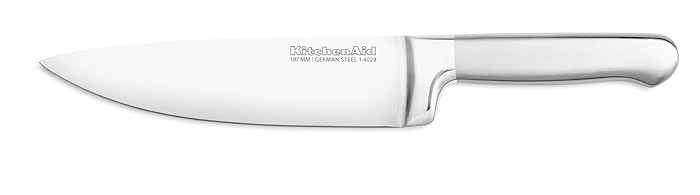 KitchenAid KKFSS8CHST Classic Forged Series Brushed Chef Knife, Stainless Steel, 8"