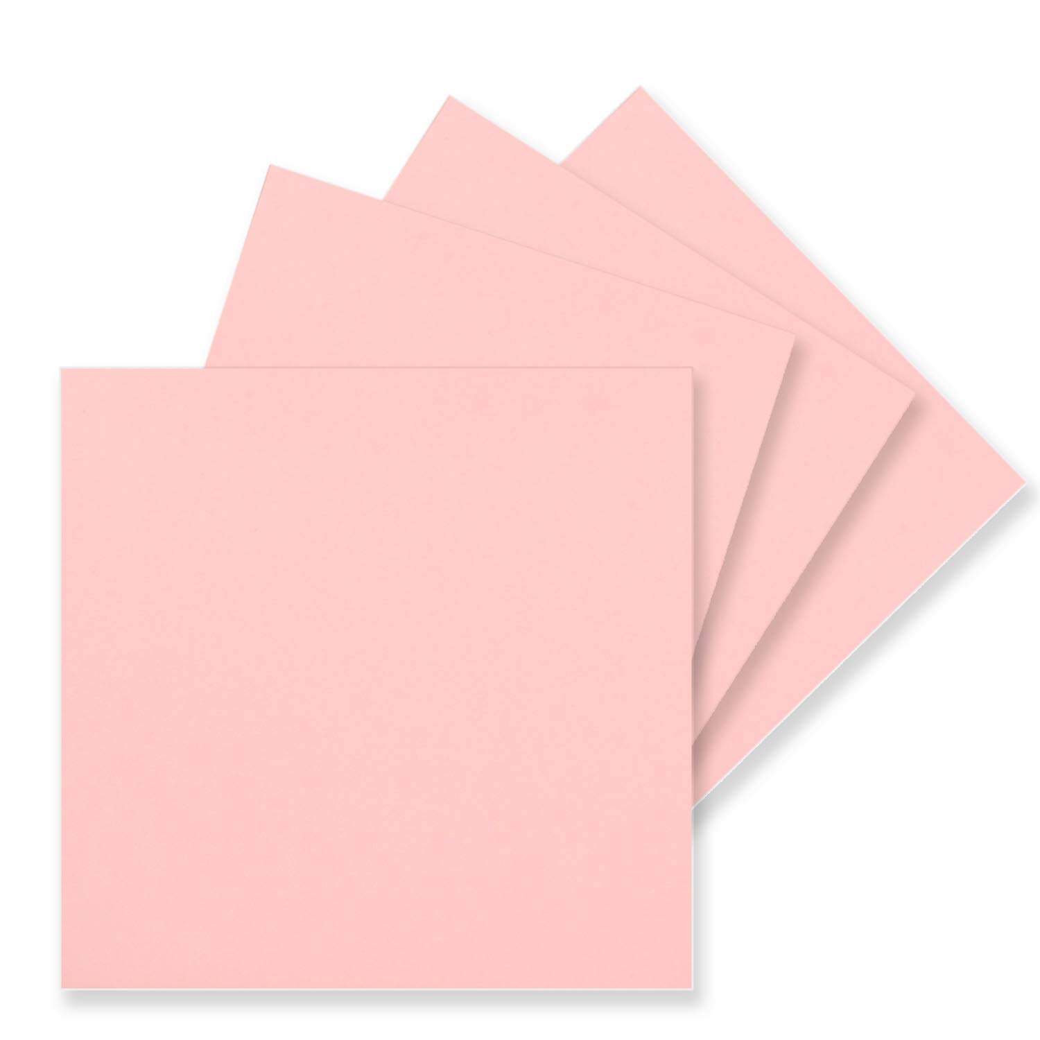 Pack of 50 Single Cards, Square, 15 x 15 cm, Pink, 240 g/m², Blank, for Postcards and Crafts, Made of Clay Craft Card