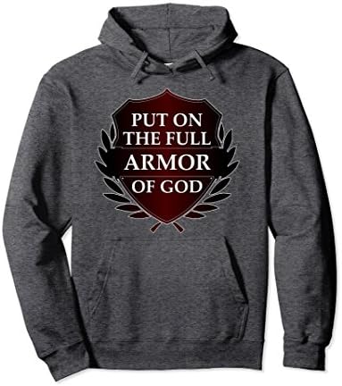 Unisex Christian Religious Pullover Hoodie Put On The Full Armor XL: Dark Heather