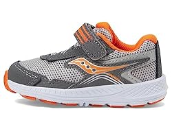 Saucony girls Ride 10 Jr Sneaker, Grey/Blue/Red, 4