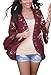 Chunoy Women Casual Floral Short Puff Sleeve Chiffon Kimono Cardigan Beach Wear Shawl Blouse Top Pink Small