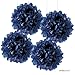 Andaz Press Large Tissue Paper Pom Poms Hanging Decorations, Navy Blue, 14-inch, 4-Pack, Nautical Baby Bridal Shower Wedding Decorations Colored Birthday Party Supplies