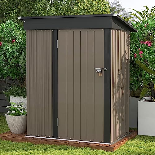 Patiowell 5x3 FT Outdoor Storage Shed, Garden Tool Shed with Sloping