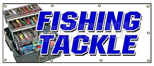 Amazon Com 36 X96 Fishing Tackle Banner Sign Fish Rods Reels