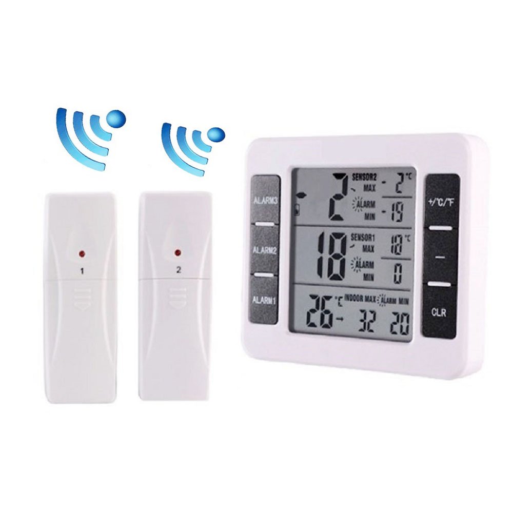 Refrigerator Thermometer Wireless Digital Freezer Thermometer with 2PCS