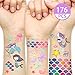 Kreatwow Mermaid Tattoos Temporary for Mermaid Scale Temporary Tattoo 176PCS