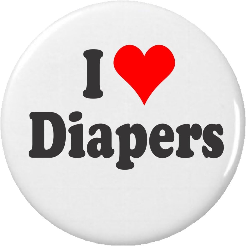 I Love Diapers 2.25” Large Heart Baby Kitchen & Dining