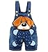 Kidscool Baby Summer Cotton Denim 3D Cartoon Yellow Dog Soft Short Overalls