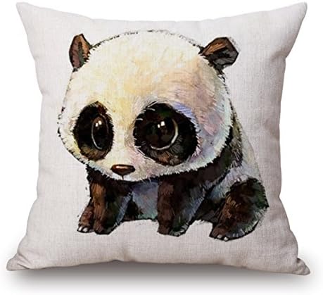 Sofa Bed Pillow Protect Cover,Arroker Home Indoor Chair Car Seat Decorative Soft Back Pillow Cushion Linen Covers,17.7''X17.7''(Without Pillow Inner) (Cute Panda 3)