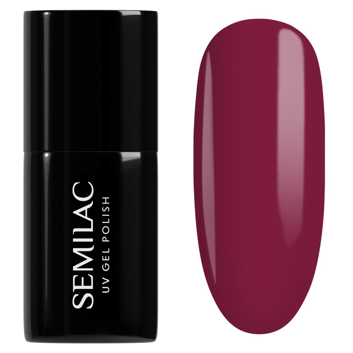 SEMILAC Gel Nail Polish 098 Elegant Cherry- Full Coverage Gel Polish - Soak Off Easy To Use LED/UV Nail Lamp - Long Lasting Manicure and Pedicure up to 3 weeks