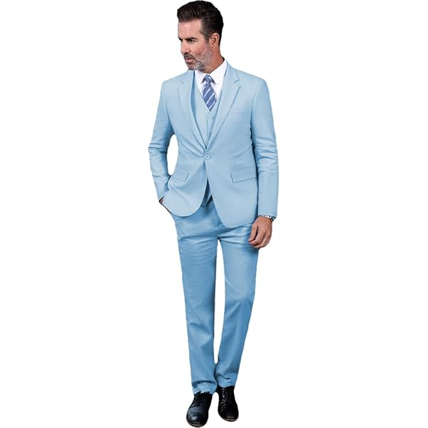 Mymyguoe Chaqueta De Traje Para Hombre De Boda, Ligera, Tallas Grandes, Corte Regular, Para Negocios, Otoño E Invierno, Chaqueta De Traje, Elástica, Deportiva, Informal, Blazer, Azul Celeste, XXXL