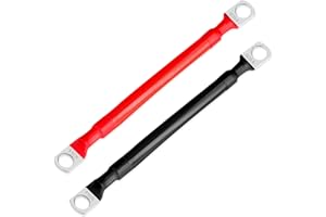 2 AWG Battery Cable 2 Pcs, 5.9 Inch Battery Cables with M8 Ring Terminals, Marine Battery Cables Pure Copper, Battery Ground Cable for Motorcycle, Car, Truck, Rv, Boat by XIOGZAXI