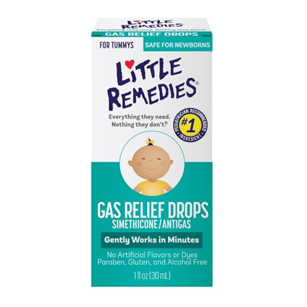 LITTLE REMEDIES GAS RELIEF DROPS, NATURAL BERRY FLAVOR, SAFE FOR NEWBORNS 1.0 FL OZ (PACK OF 6)