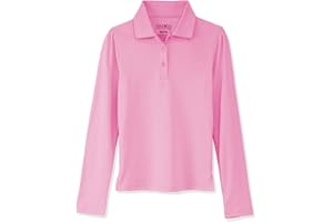 Educated Uniforms Girls 2T-20 Long Sleeve Pique Polo Uniform Shirt