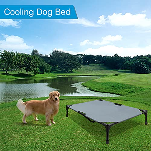 Outdoor Elevated Dog Bed Cooling Raised Pet Bed with NoSlip Feet