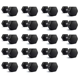 TNP Accessories Rubber Hexa Hex Dumbbells Weight Set Solid Dumbbell – Single