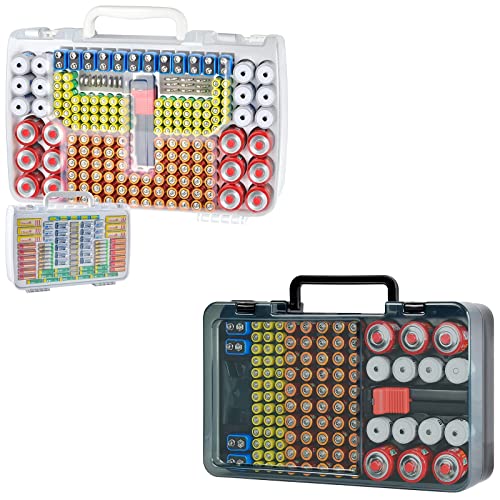 Battery Organizer Storage Case with Tester Batteries Box
