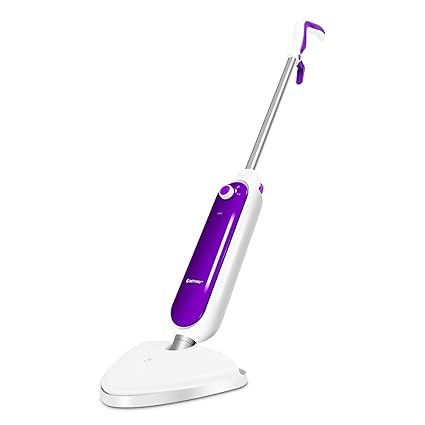 Costway Steam Mop Floor Steamer Floor Cleaner For Tile Hard Wood Floor Carpet With 2 Mop Pad 13oz Tank 16 5ft Cord White Purple