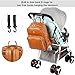 PU Leather Diaper Bag Backpack - Nappy Bag Baby Bags for Mom Unisex Maternity Diaper Bag with Stroller Hanger|Thermal Pockets|Adjustable Shoulder Straps|Water Proof| LargeCapacity (Brown)