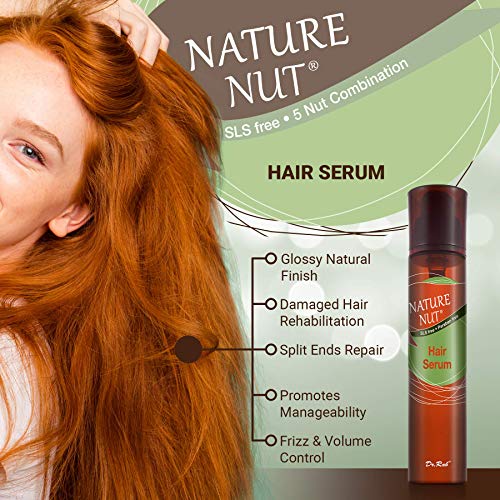 Nature Nut Dry & Damaged Hair Repair Shampoo + Hair Mask + Hair Serum Moisturizer for Frizzy Hair. Hypoallergenic 5 Nut Natural Blend Hydrating Formula