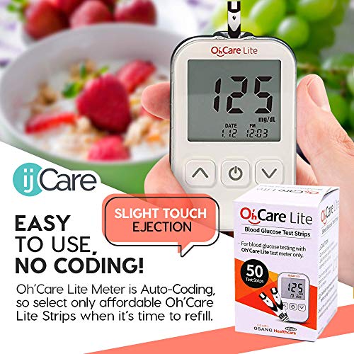 Oh’Care Lite Blood Sugar Testing Monitor Glucose Test Strips, Lancets