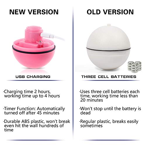 Cat Toy Ball Best Interactive Cat Toy Automatic Self-Rotating and USB Rechargeable LED Light Electronic Cat Toy Ball for Indoor Cats Kitten Exercise Toys (Newest Version)