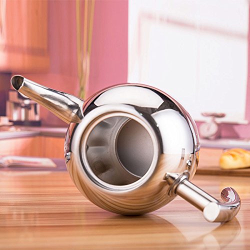 Ywillink 1.5L Stainless Steel Coffee Kettle Teapot Coffee Tea Cold Water Pot with Strainer Home Tea Tools
