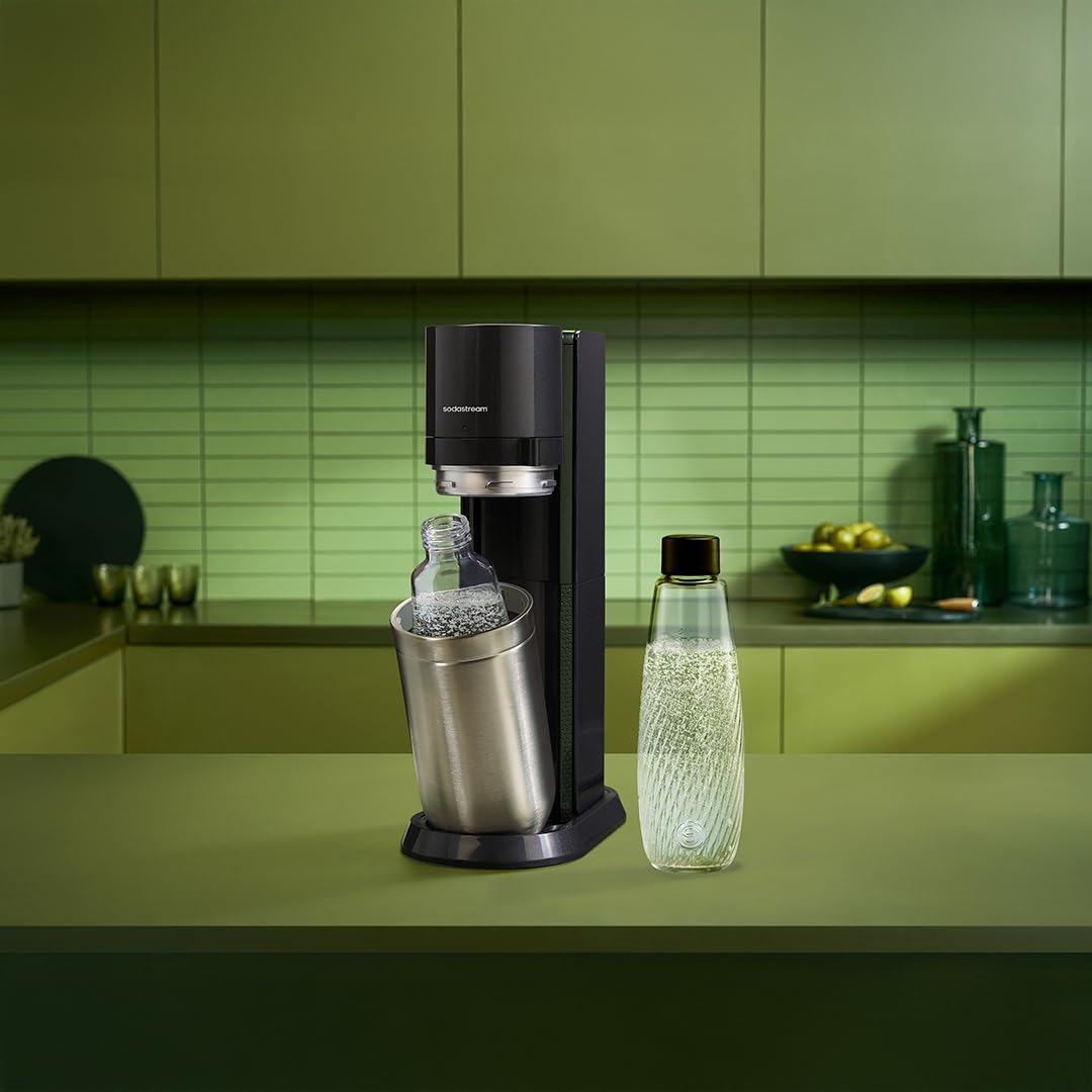 sodastream 1L DUO Glasflasche - kompatibel mit DUO & E-DUO Wassersprudler, 2er-Pack Wasserflasche, spülmaschinenfeste Sprudelflasche 5